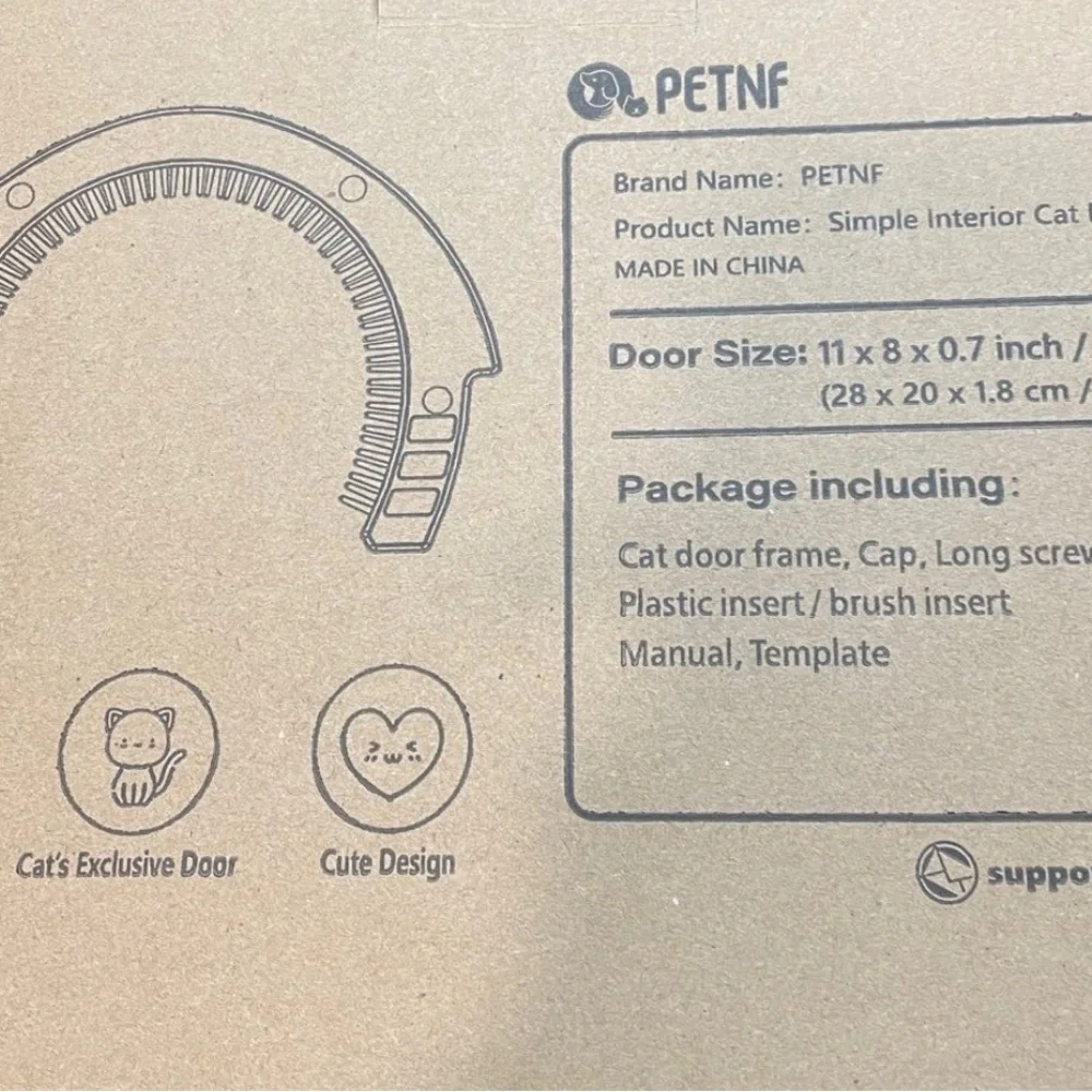 Interior Cat Door Built in Comb White